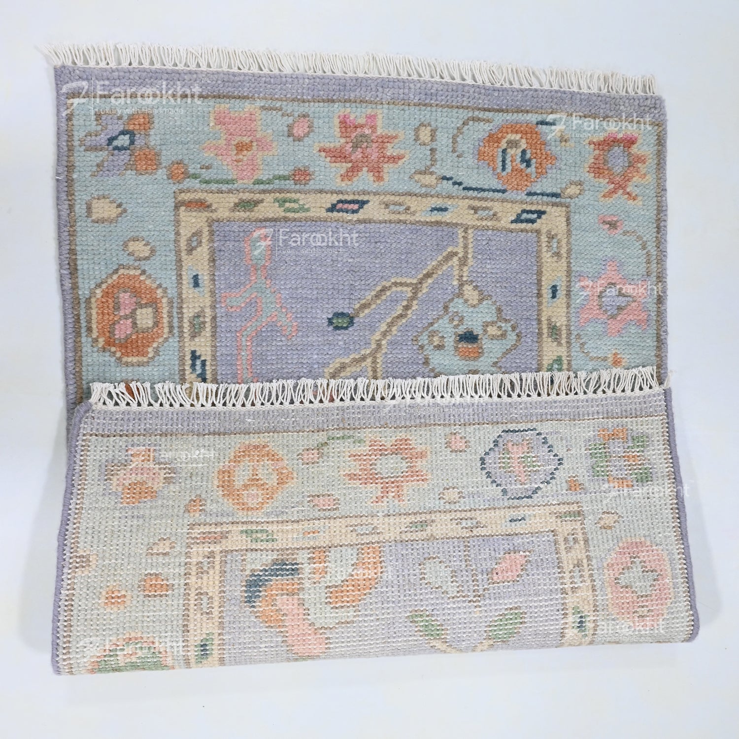 Hand Knotted Oushak Carpet and Rugs 029