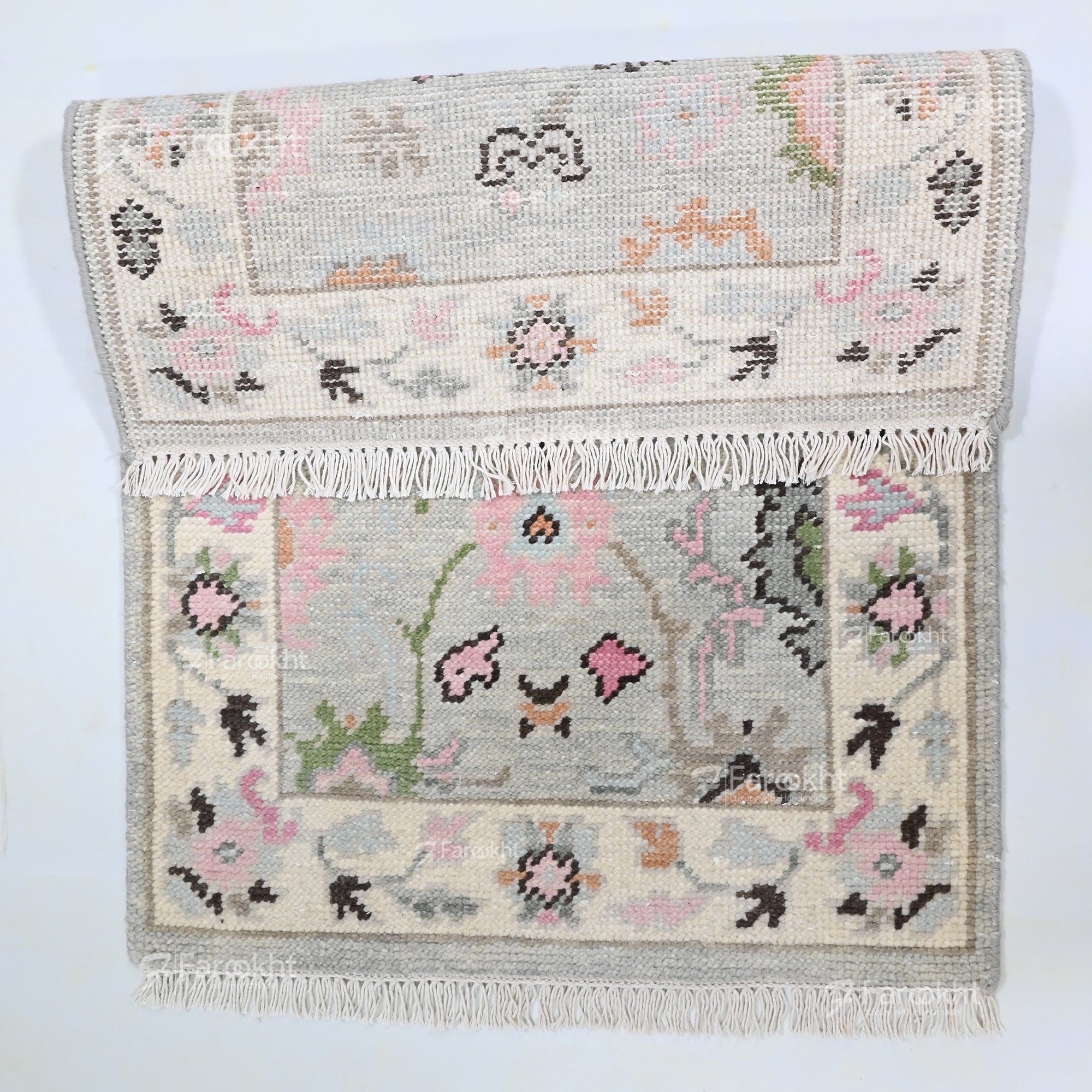 Hand Knotted Oushak Carpet and Rugs 025