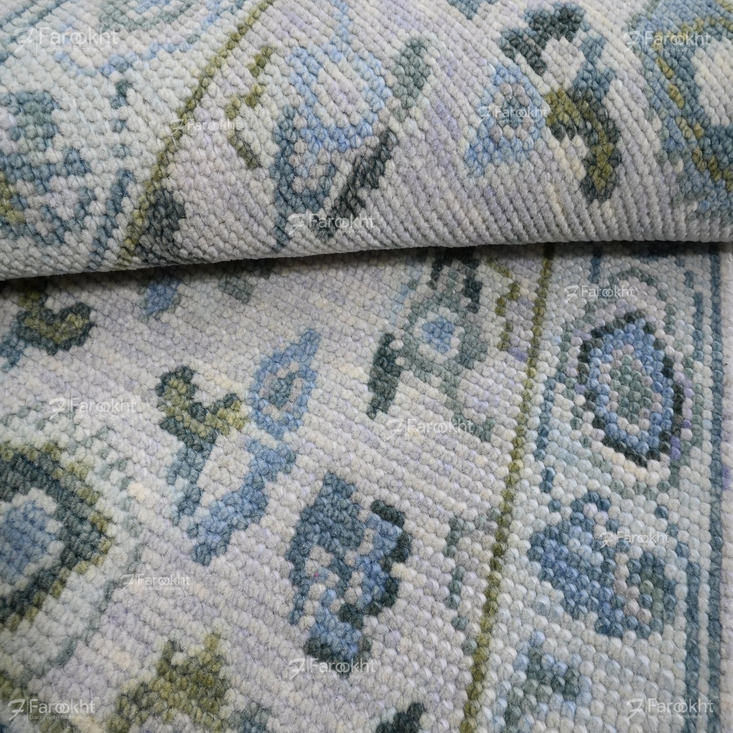 Hand Knotted Oushak Carpet and Rugs 016