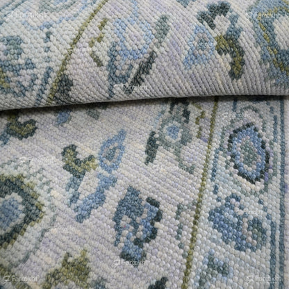 Hand Knotted Oushak Carpet and Rugs 016