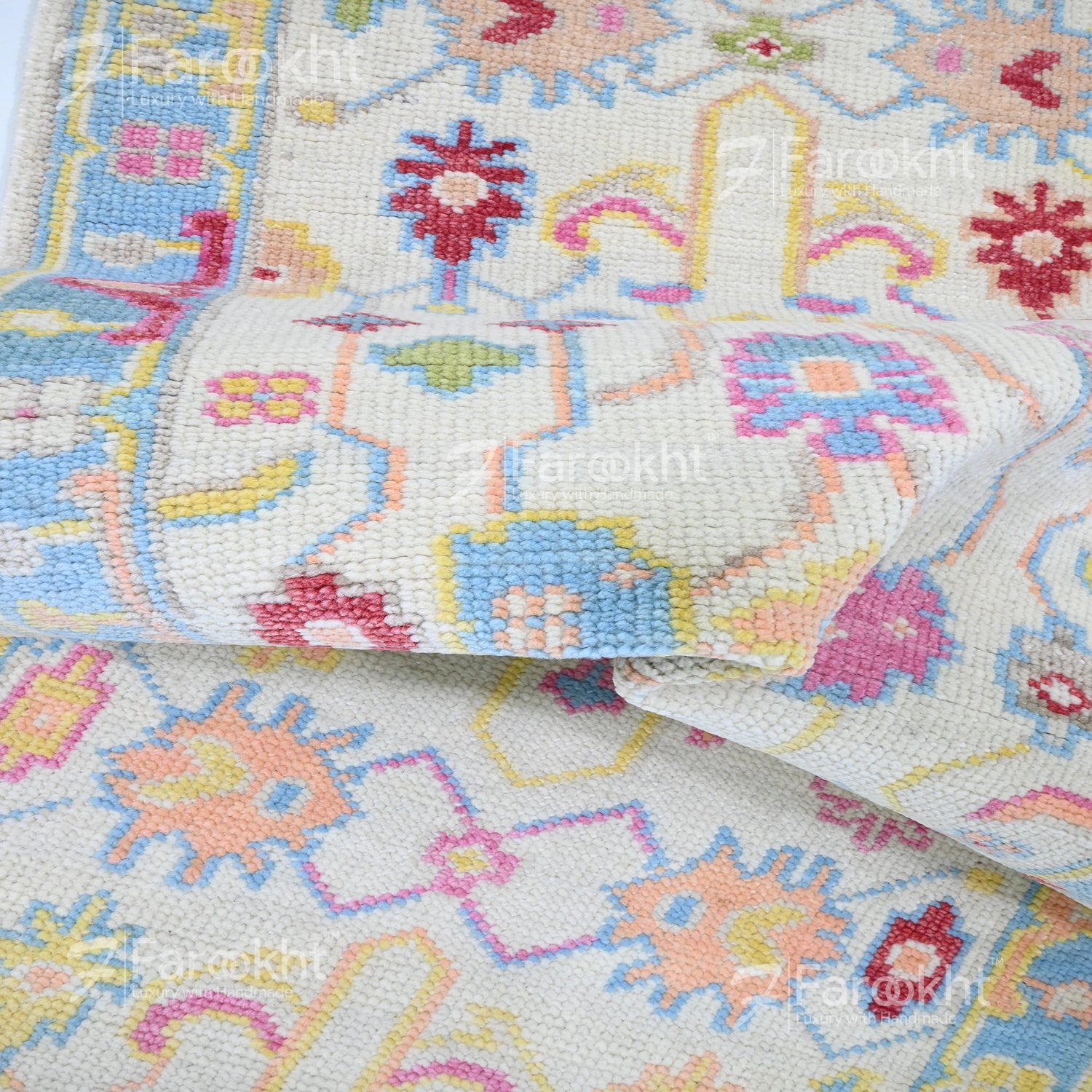 Boho hallway runner carpet in pastel shades