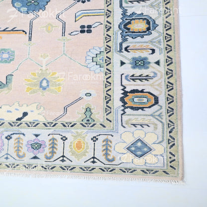 Hand Knotted Oushak Carpet and Rugs 07
