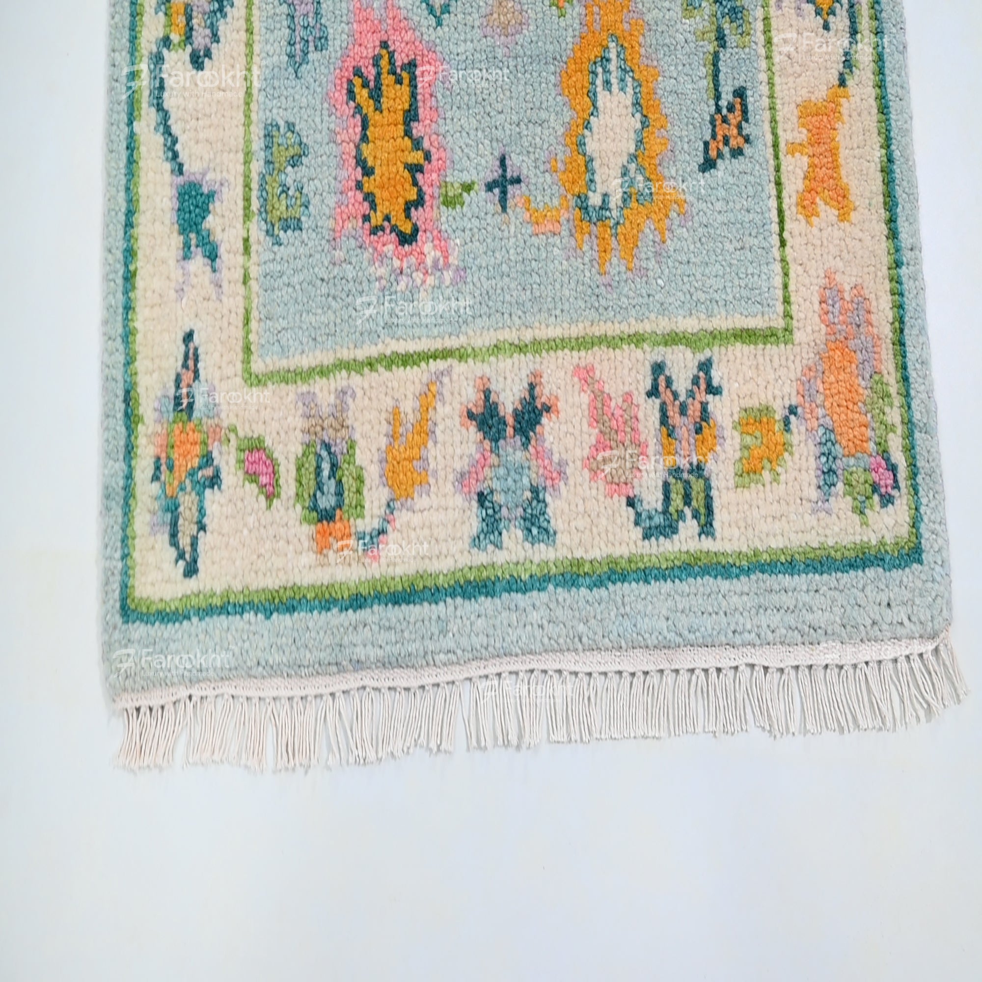 Hand Knotted Oushak Carpet and Rugs 015