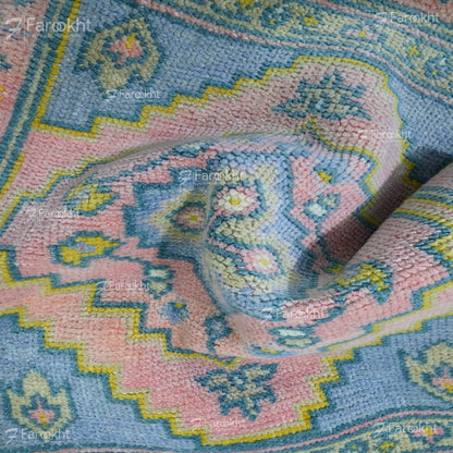 Hand Knotted Oushak Carpet and Rugs 019