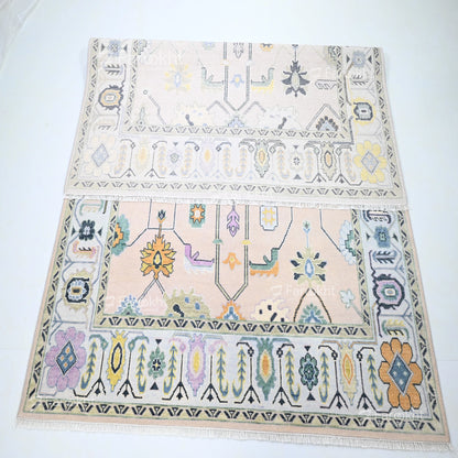 Hand Knotted Oushak Carpet and Rugs 07