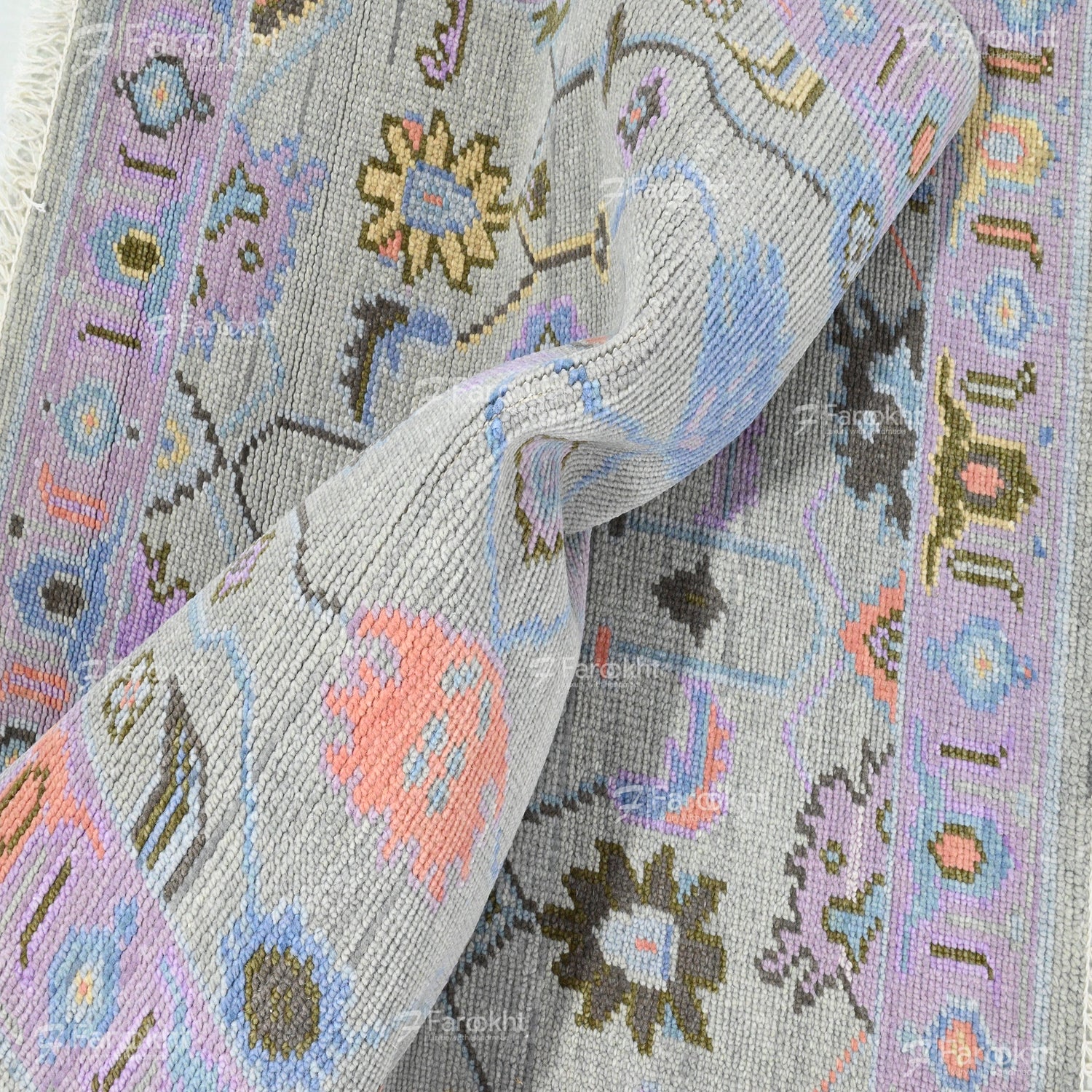 soft pastel decorative rug in light grey tones