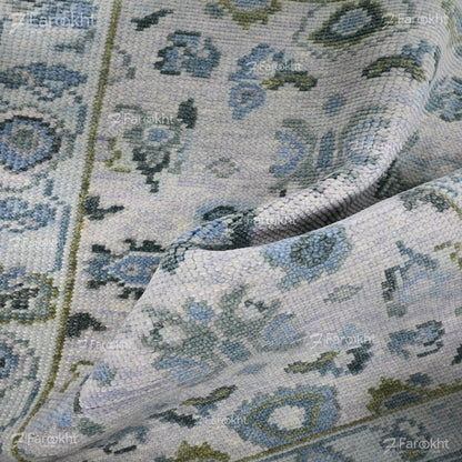 Hand Knotted Oushak Carpet and Rugs 016