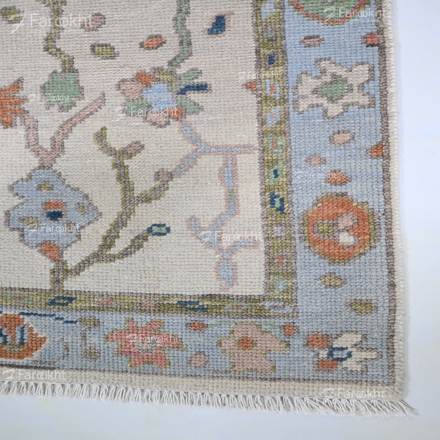 Hand Knotted Oushak Carpet and Rugs 027