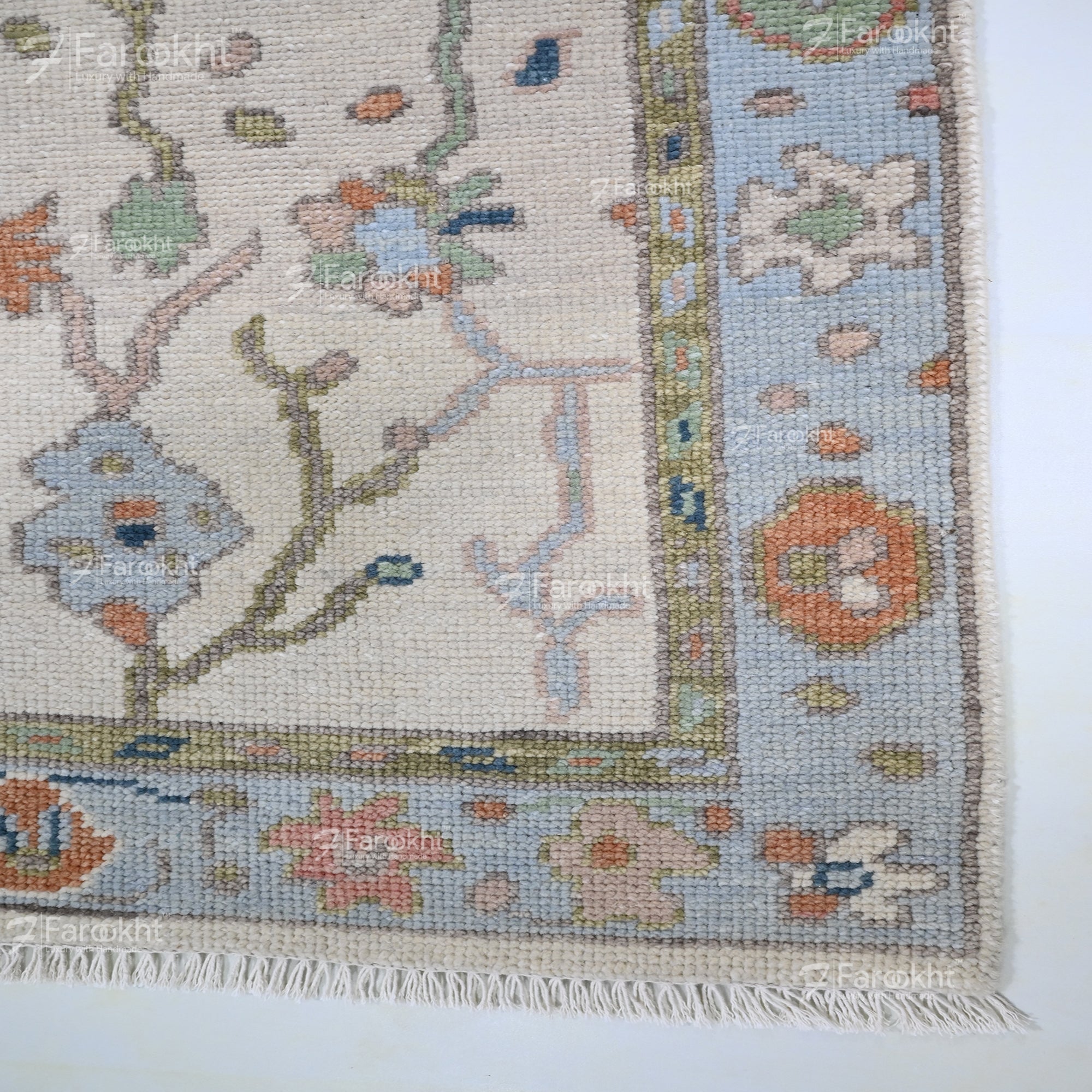 Hand Knotted Oushak Carpet and Rugs 027