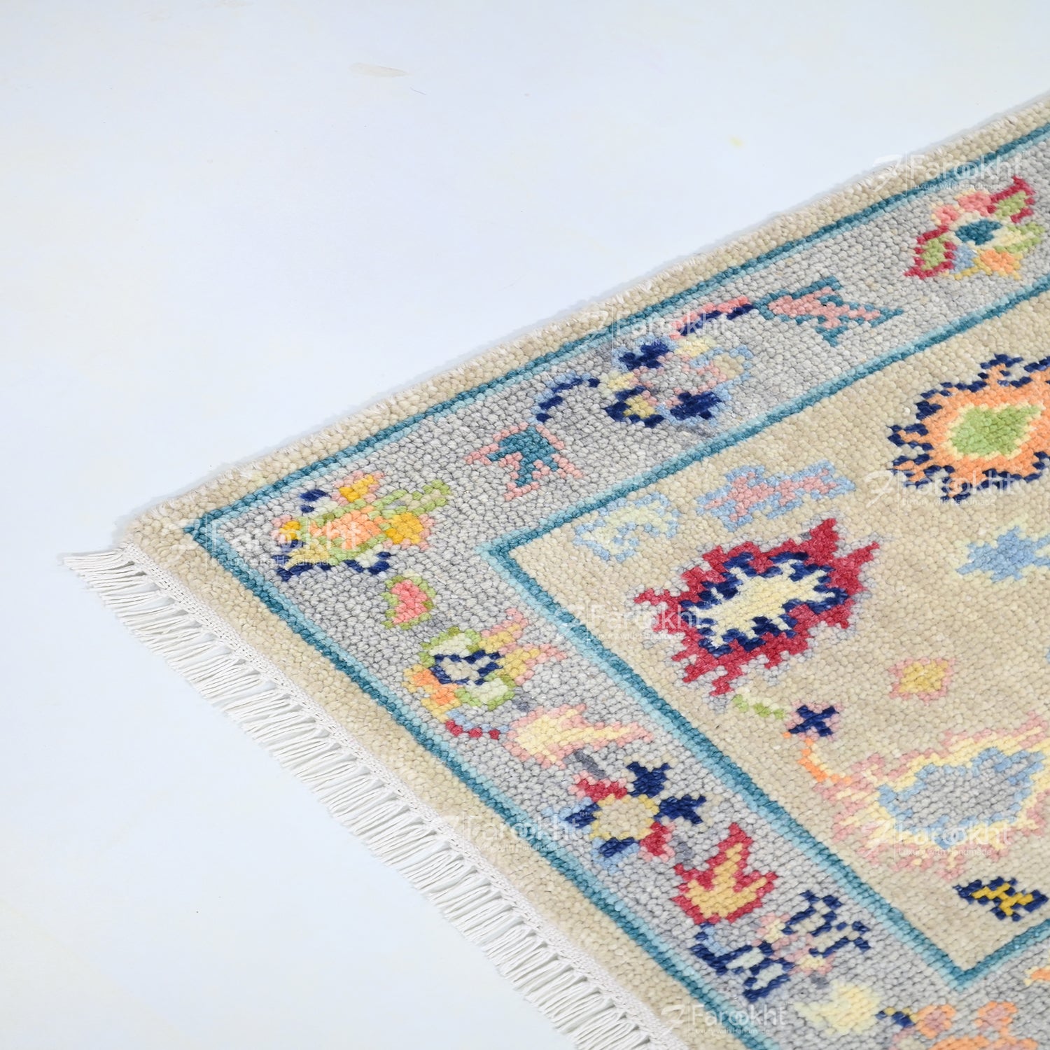 Hand Knotted Oushak Carpet and Rugs 022
