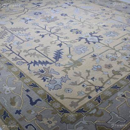 Hand Knotted Oushak Carpet and Rugs 031