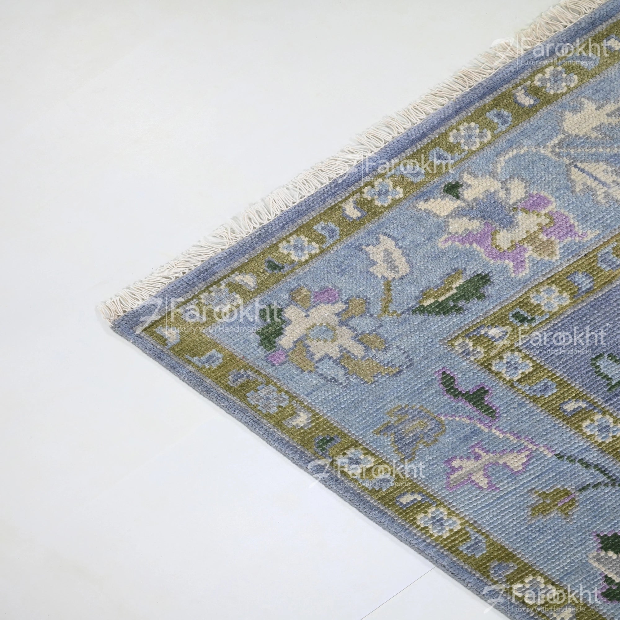 Hand Knotted Oushak Carpet and Rugs 08