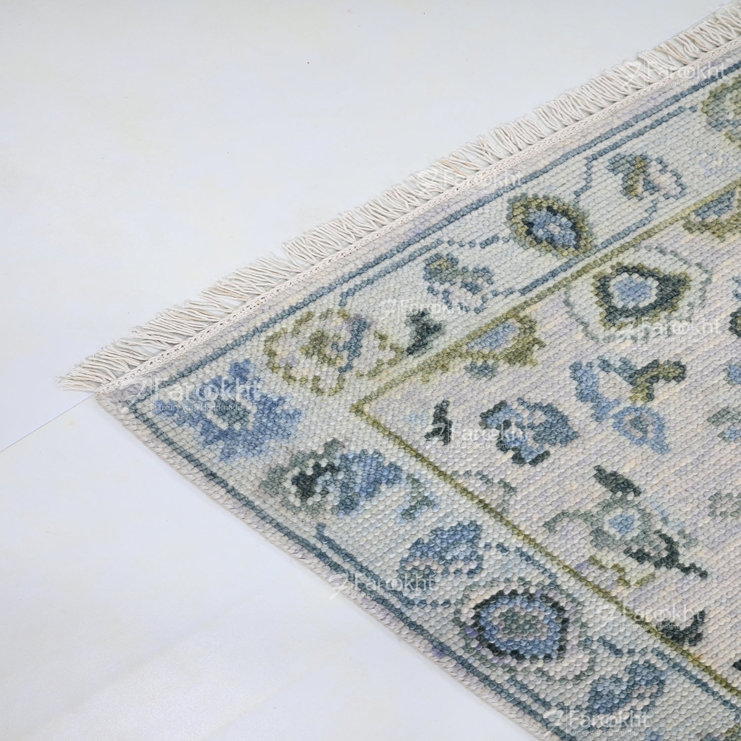 Hand Knotted Oushak Carpet and Rugs 016