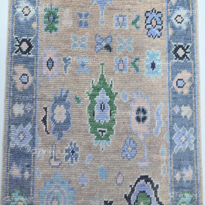 Decorative rug with geometric pattern on a plain background