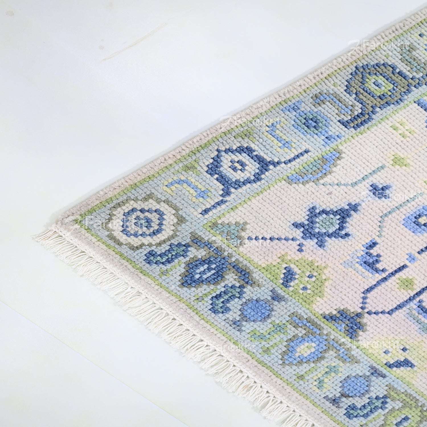 Hand Knotted Oushak Carpet and Rugs 024