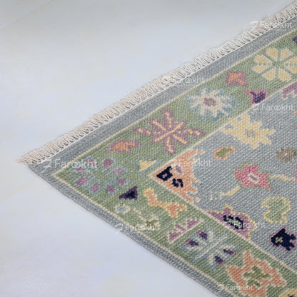 Hand Knotted Oushak Carpet and Rugs 021