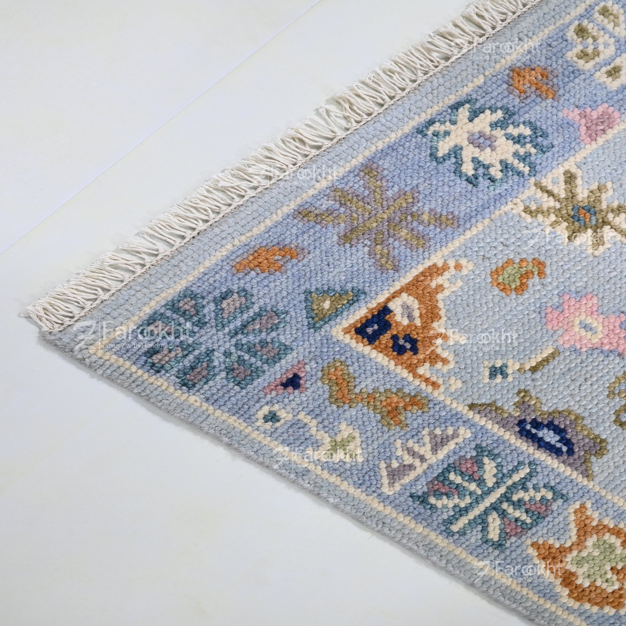 Hand Knotted Oushak Carpet and Rugs 030