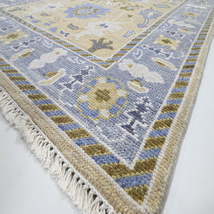 Hand Knotted Oushak Carpet and Rugs 035