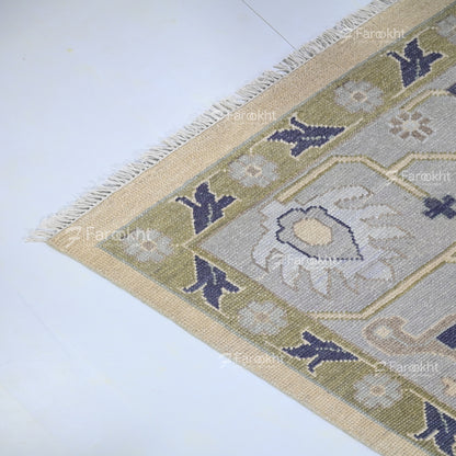 Hand Knotted Oushak Carpet and Rugs 031