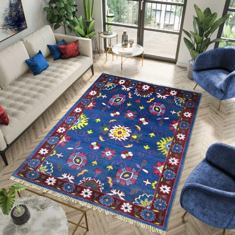 Hand Knotted Oushak Carpet and Rugs F-HKOU-002 a