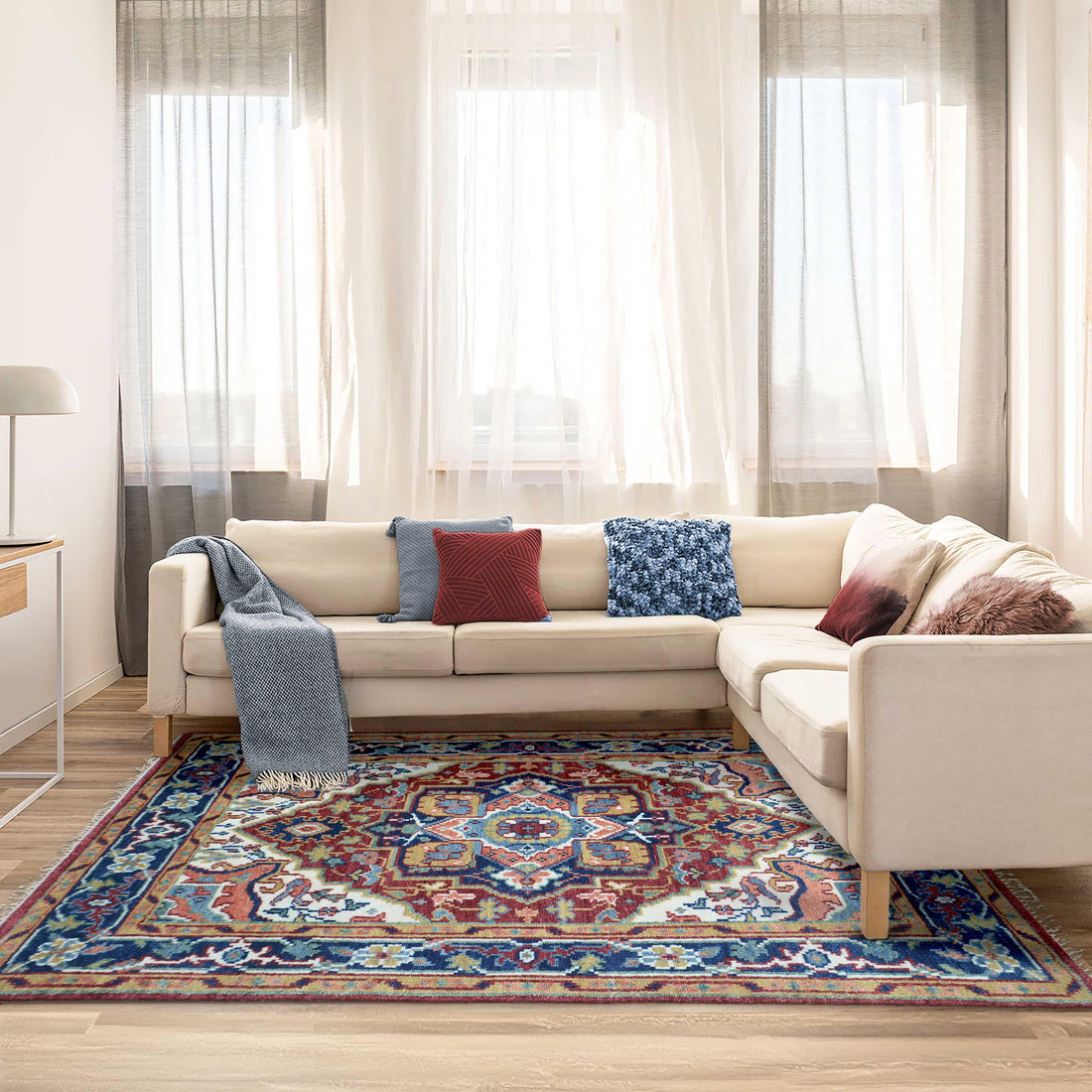 Hand Knotted Oushak Carpet and Rugs F-HKOU-004 a