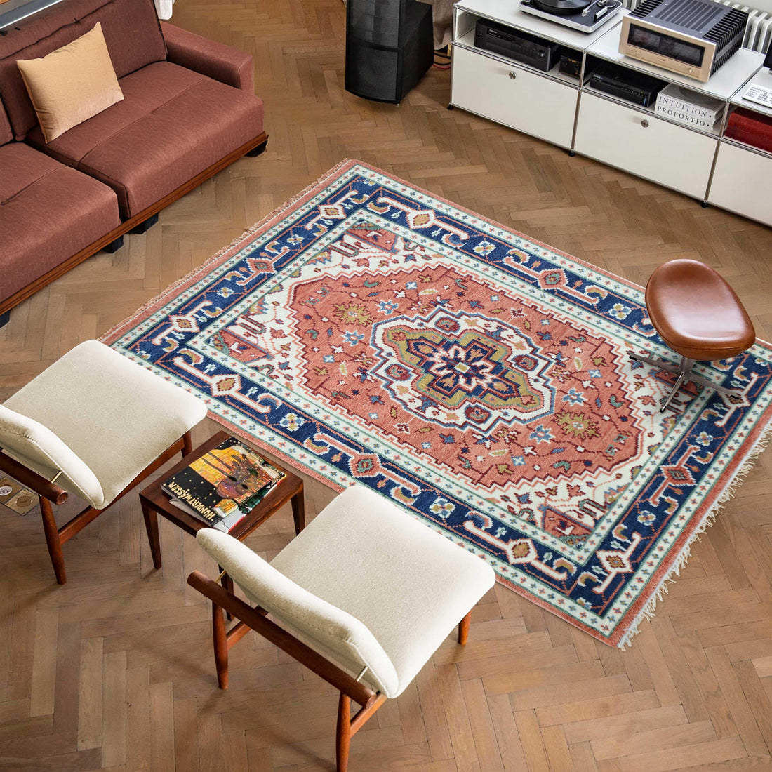 Hand Knotted Oushak Carpet and Rugs F-HKOU-007 a