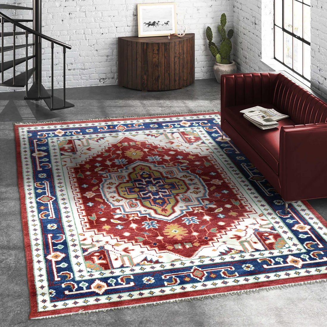 Hand Knotted Oushak Carpet and Rugs F-HKOU-009