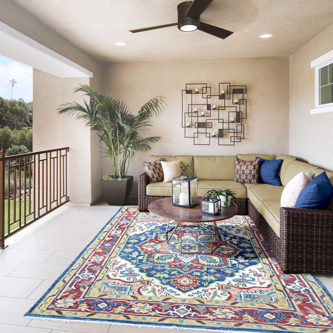 Hand Knotted Oushak Carpet and Rugs F-HKOU-010 a