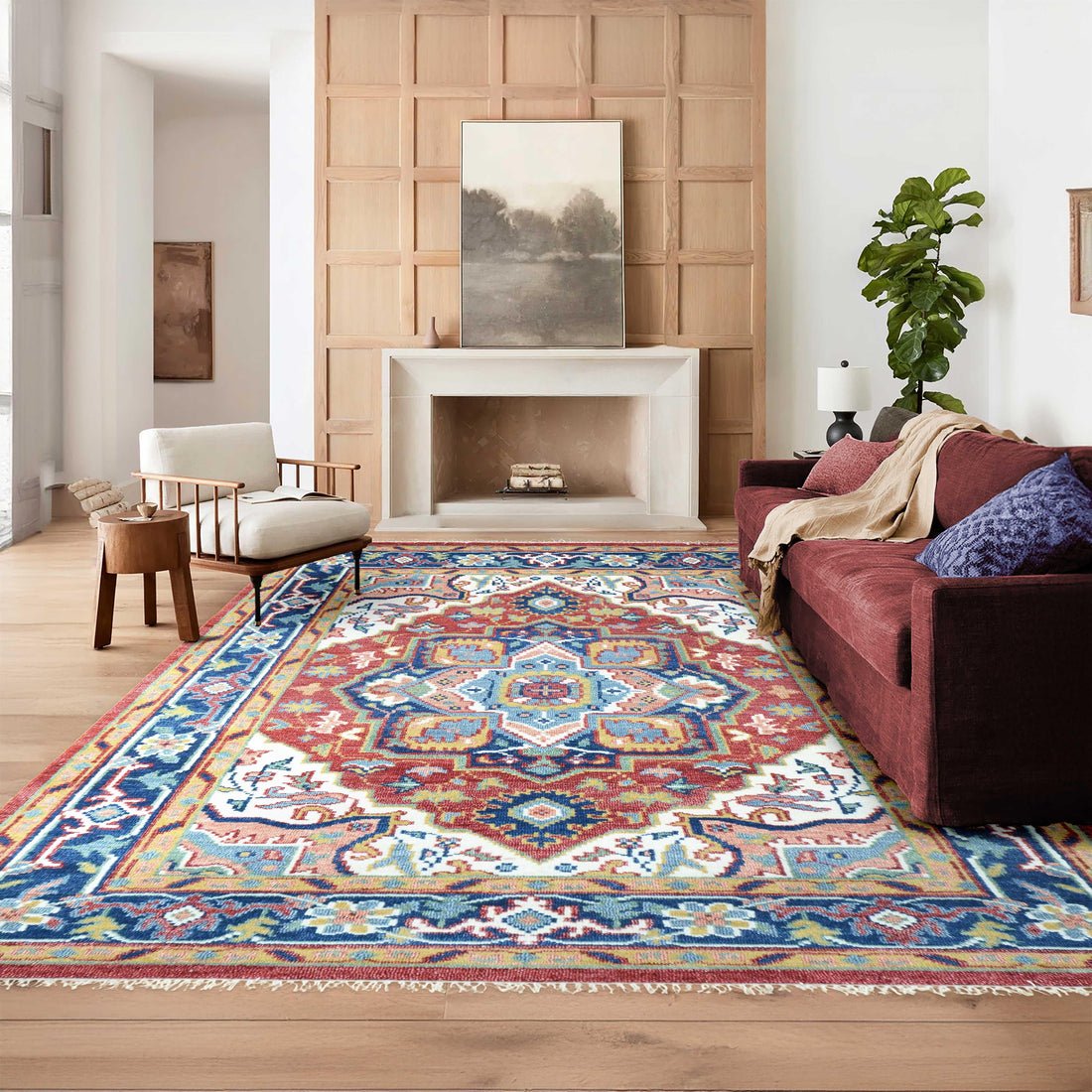 Hand Knotted Oushak Carpet and Rugs F-HKOU-011 a