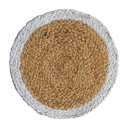 Water Hyacinth Placemat Set of 6 Jute Plate Mats NonSlip Boho Braided 12x12 Inch | FPMP004