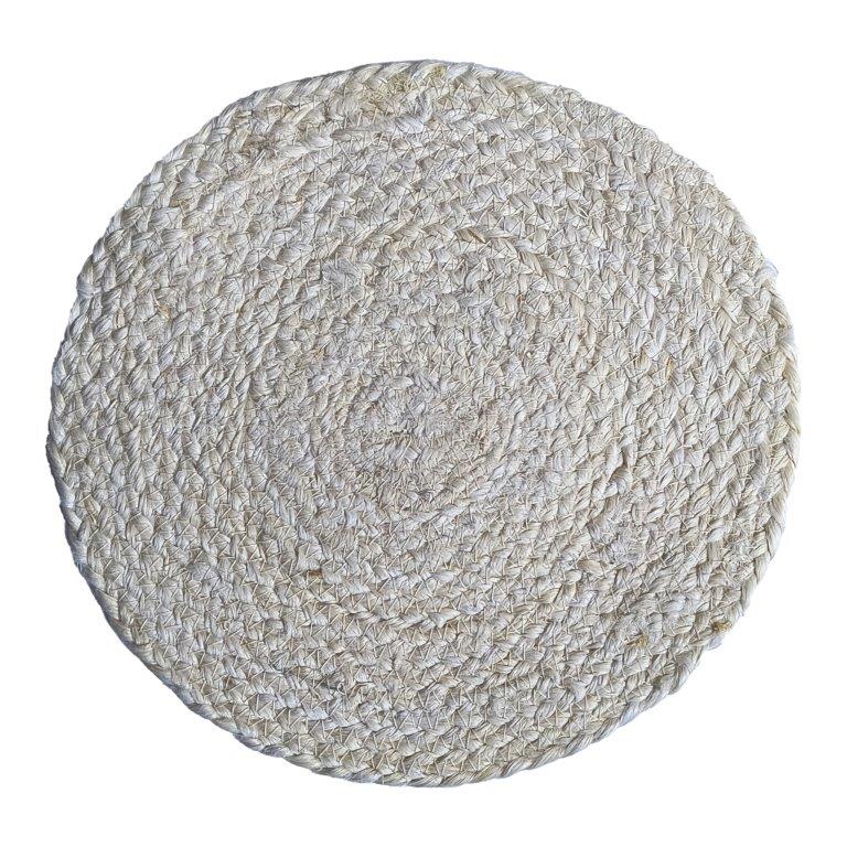 Water Hyacinth Placemat Set of 6 Jute Plate Mats NonSlip Boho Braided 12x12 Inch | FPMP002