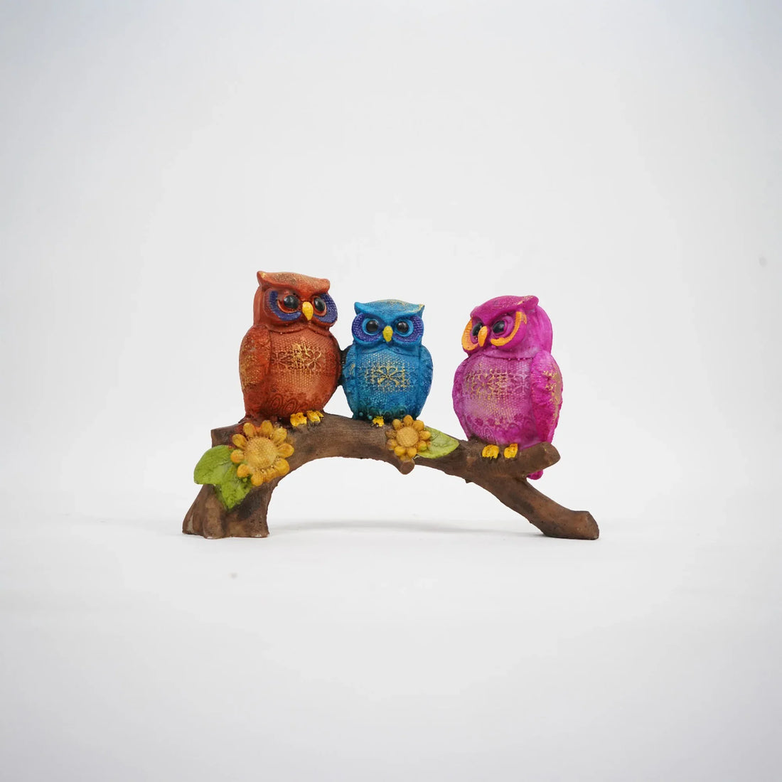 Three Owls Sitting On Stem ART-J099
