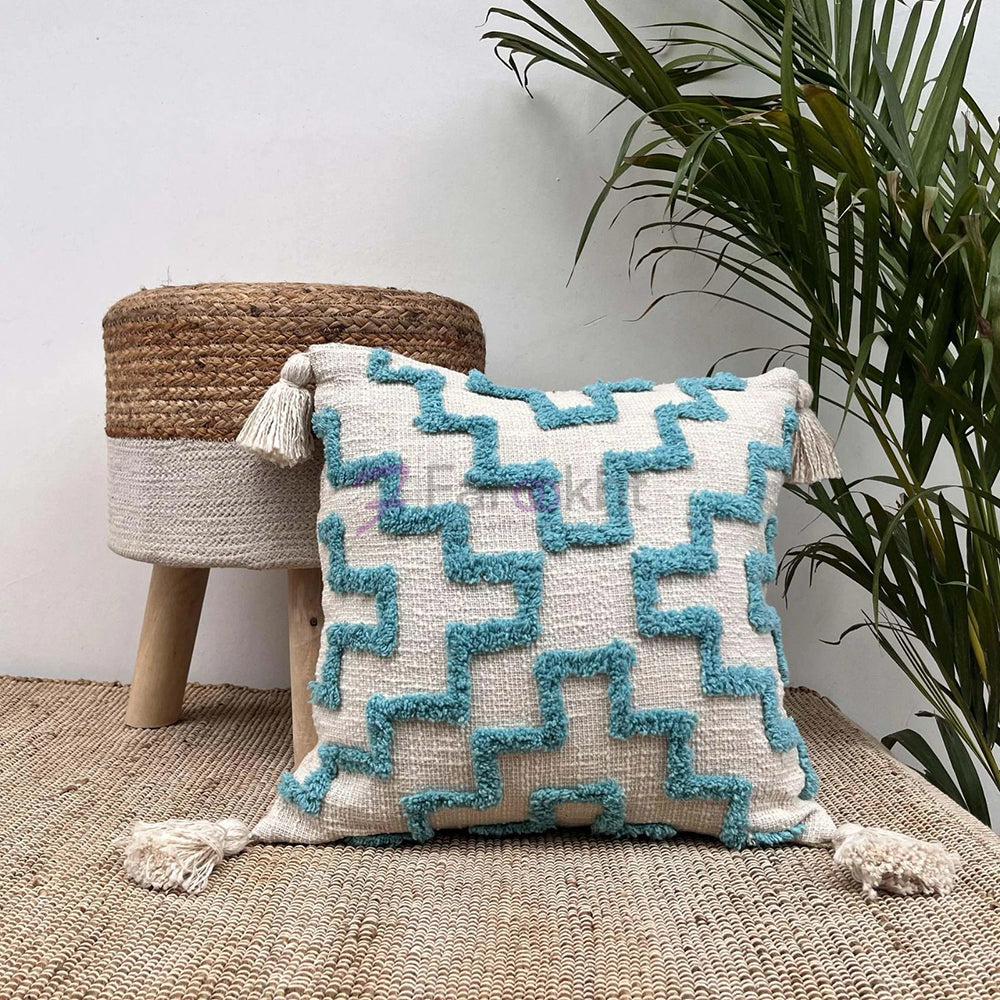 Handmade Cotton Tufted Cushion-Decorative Pillow For Sofa, Bed Or Lounge 16x16 inch | FCU0020