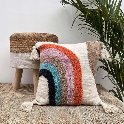 Handmade Cotton Tufted Cushion-Decorative Pillow For Sofa, Bed Or Lounge 16x16 inch | FCU0023