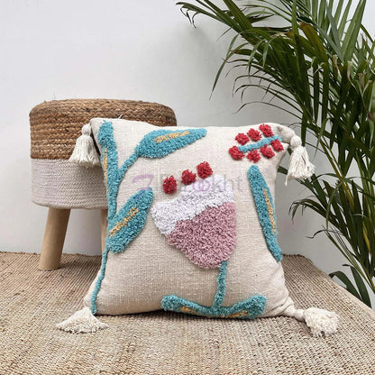 Handmade Cotton Tufted Cushion-Decorative Pillow For Sofa, Bed Or Lounge 16x16 inch | FCU0024