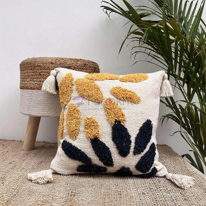 Handmade Cotton Tufted Cushion-Decorative Pillow For Sofa, Bed Or Lounge 16x16 inch | FCU0025