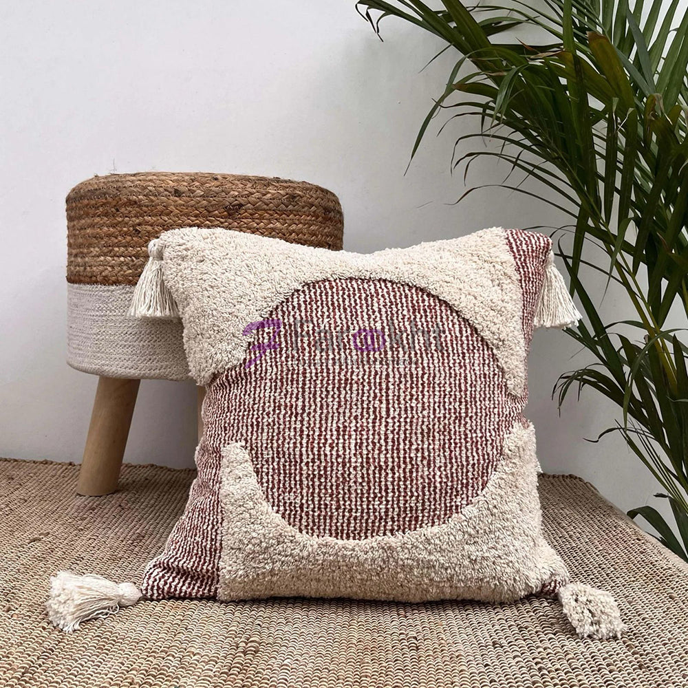 Handmade Cotton Tufted Cushion-Decorative Pillow For Sofa, Bed Or Lounge 16x16 inch | FCU0026