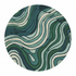 round emerald green abstract swirl hand-tufted rug