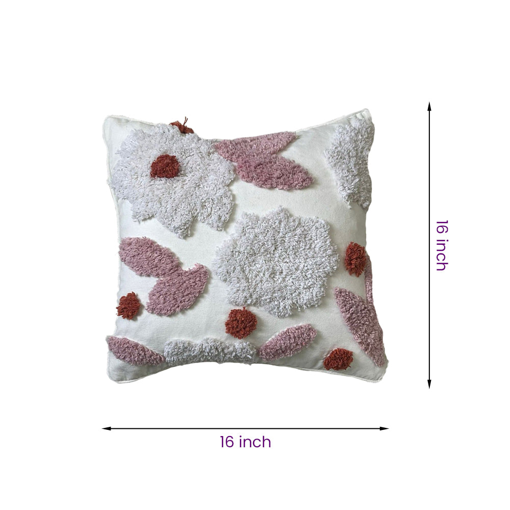 Handmade Cotton Tufted Cushion-Decorative Pillow For Sofa, Bed Or Lounge 16x16 inch | FCU0028