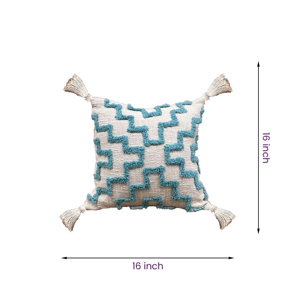 Handmade Cotton Tufted Cushion-Decorative Pillow For Sofa, Bed Or Lounge 16x16 inch | FCU0020