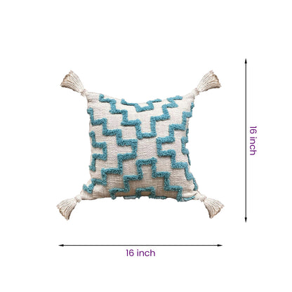 Handmade Cotton Tufted Cushion-Decorative Pillow For Sofa, Bed Or Lounge 16x16 inch | FCU0020