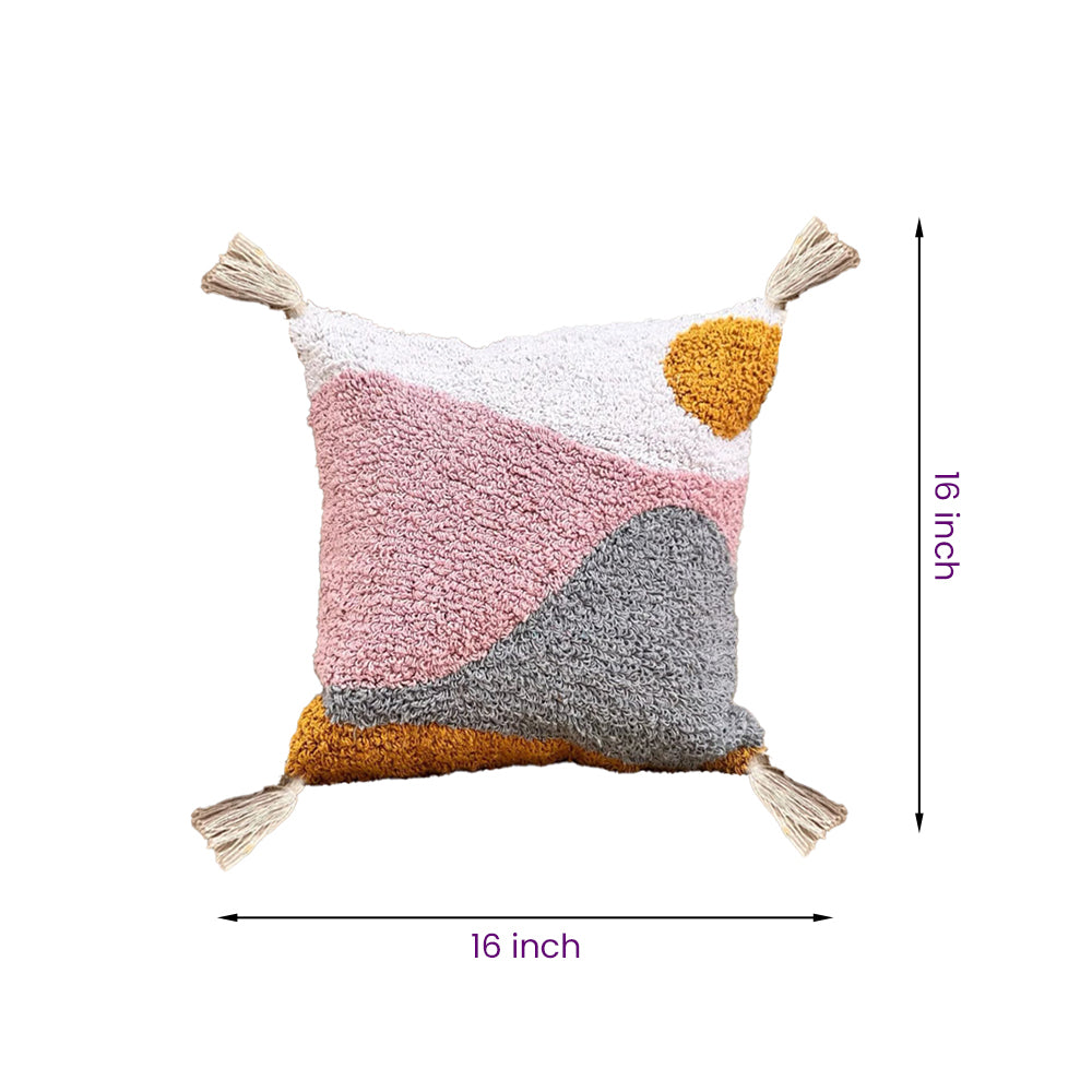 Handmade Cotton Tufted Cushion-Decorative Pillow For Sofa,Bed Or Lounge 16x16 inch | FCU0002